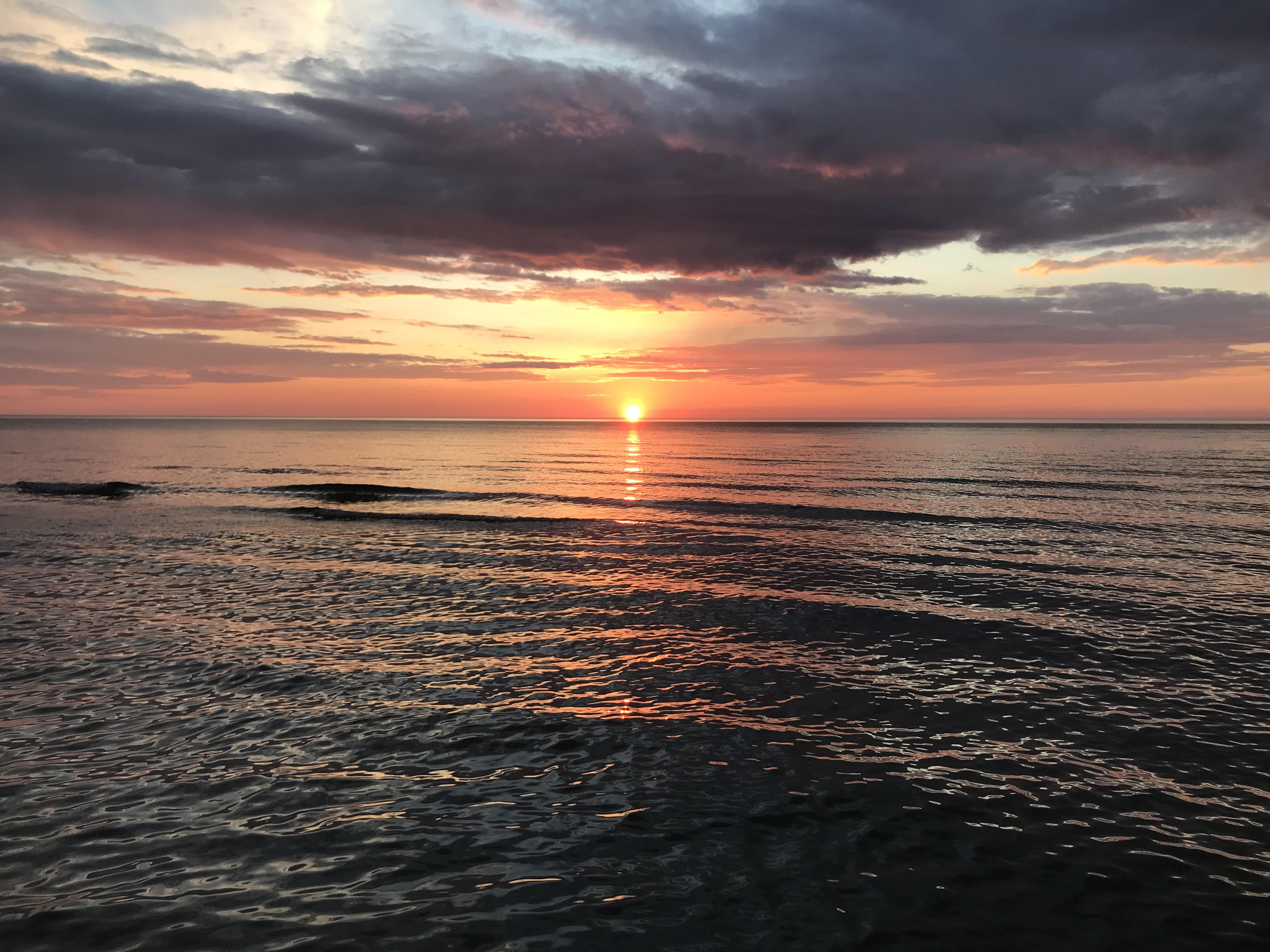Plaża w Poddąbiu, zachód słońca